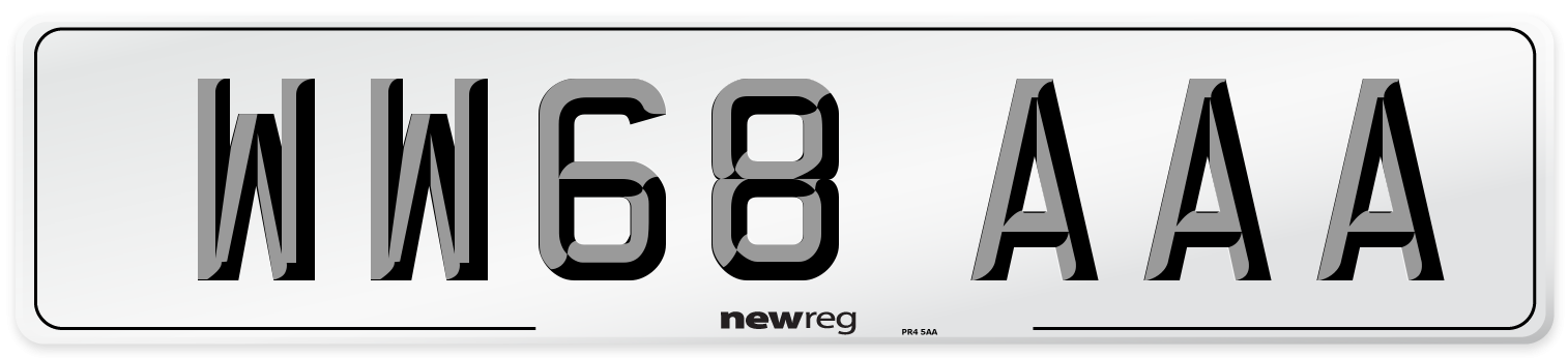 WW68 AAA Number Plate from New Reg